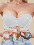 Gallery viewerに画像を読み込む, レースハーフカップフロントフックシェイプブラ