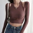 Gallery viewerに画像を読み込む, ロングスリーブフロントホックバストアップクロップトップス