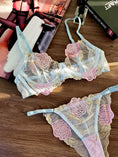 Gallery viewerに画像を読み込む, フローラル刺繍シースルーブラショーツセット