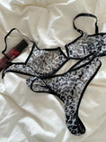 Gallery viewerに画像を読み込む, ラグジュアリーグレイレオパードシースルーブラショーツセット