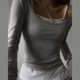 Gallery viewerに画像を読み込む, シームレスオフショルダーネックロングスリーブクロップトップス(タンクトップ別)