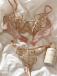 Gallery viewerに画像を読み込む, シャンパンラグジュアリーレースブラガーターショーツ3セット