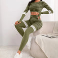 Gallery viewerに画像を読み込む, カムフラージュ+2ラインロングスリーブクロップトップスレギンストラックスーツ