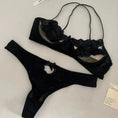 Gallery viewerに画像を読み込む, ブラッククロスバックハーフカップブラショーツセット