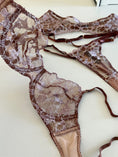 Gallery viewerに画像を読み込む, DeRossi ブラウンフローラルエンブロイダリーガーターセットノンワイヤー 3SET