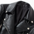 Gallery viewerに画像を読み込む, ブラックPUレザーモーターサイクルライダーズジャケット