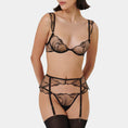 Gallery viewerに画像を読み込む, ブラックジオメトリックレースブラショーツセット