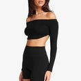 Gallery viewerに画像を読み込む, オフショルダーロングスリーブクロップトップス