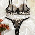 Gallery viewerに画像を読み込む, ブラックホワイトリトルフローラル刺繍ブラショーツ2セット