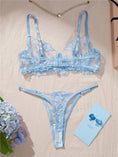 Gallery viewerに画像を読み込む, スカイライトブルーシースルーレースブラショーツセット