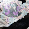 Gallery viewerに画像を読み込む, ラベンダースカイブルーフローラル刺繍ブラショーツセット