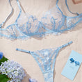 Gallery viewerに画像を読み込む, スカイライトブルーシースルーレースブラショーツセット