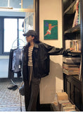 Gallery viewerに画像を読み込む, オーバーサイズクラシックフェイクレザーPUジャケット