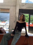 Gallery viewerに画像を読み込む, Vネックオフショルダーヴィンテージトップス