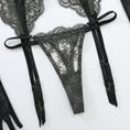 Gallery viewerに画像を読み込む, ブラックレースハーフカップブラガーターショーツロンググローブ4セット