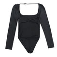 Gallery viewerに画像を読み込む, ブラックロングスリーブバックレスボディスーツ
