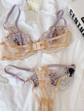 Gallery viewerに画像を読み込む, ラベンダーフローラル刺繍シルクレースブラショーツセット