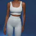 Gallery viewerに画像を読み込む, リブニットタンクトップスレギンスフィットネスセットアップ