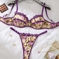 Gallery viewerに画像を読み込む, パープルフローラルエンブロイダリーブラショーツセット