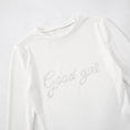 Gallery viewerに画像を読み込む, GOOD GIRLロゴラインストーンラウンドネックTシャツ