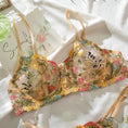 Gallery viewerに画像を読み込む, DEROSSI ボタニカル刺繍 ノンワイヤーブラ&Tバックセット カーキ 商品写真5