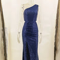 Gallery viewerに画像を読み込む, ブルーワンショルダーバックレスマキシドレス