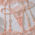 Gallery viewerに画像を読み込む, ピンクシャパン刺繍レースブラガーターショーツ3セット
