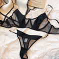 Gallery viewerに画像を読み込む, ブラックシースルーゴールドストラップブラショーツセット