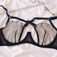 Gallery viewerに画像を読み込む, ディープVカットクロスメッシュアイラッシュレースブラショーツセット