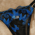 Gallery viewerに画像を読み込む, ブラックブルーバタフライ刺繍ブラショーツセット