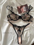 Gallery viewerに画像を読み込む, フレンチブラックピンクシースルーレースブラショーツセット