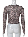 Gallery viewerに画像を読み込む, レオパードロングスリーブクロップトップス