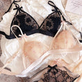 Gallery viewerに画像を読み込む, フレンチランジェリーフローラル刺繍デリケートレースブラショーツセット