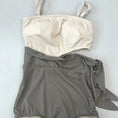 Gallery viewerに画像を読み込む, ベージュホワイトウエストカットアウトモノキニリゾートウエア