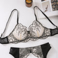 Gallery viewerに画像を読み込む, ブラックホワイトレースフルカップブラガーターショーツ3セット