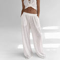 Gallery viewerに画像を読み込む, ホワイトガーゼファブリックタンクトップ+リラックスパンツスリープラウンジウエアセット