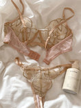 Gallery viewerに画像を読み込む, シャンパンラグジュアリーレースブラガーターショーツ3セット