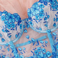 Gallery viewerに画像を読み込む, スカイブルーフローラル刺繍レースブラレットショーツセット