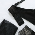 Gallery viewerに画像を読み込む, ブラックレースハーフカップブラガーターショーツロンググローブ4セット