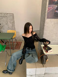 Gallery viewerに画像を読み込む, Vネックオフショルダーヴィンテージトップス