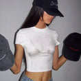 Gallery viewerに画像を読み込む, ブラプリントホワイトクロップトップスTシャツ
