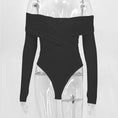 Gallery viewerに画像を読み込む, フロントクロスオフショルダーロングスリーブボディスーツ