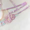 Gallery viewerに画像を読み込む, ラベンダーフローラル刺繍シースルーレースブラレットショーツセット