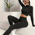 Gallery viewerに画像を読み込む, レオパードプリントハイネッククロップトップスレギンスセットアップ