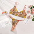 Gallery viewerに画像を読み込む, DEROSSI ボヘミアンフラワー刺繍 ブラ&Tバックセット ピンク 商品写真10