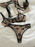 Gallery viewerに画像を読み込む, ベージュブラックレースコンビブラガーターショーツ3セット