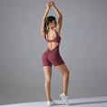 Gallery viewerに画像を読み込む, Vバックショートレギンスフィットネススーツロンパース