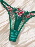 Gallery viewerに画像を読み込む, DEROSSI グリーンブロッサム刺繍 ブラ&Tバックセット グリーン 商品写真6
