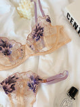 Gallery viewerに画像を読み込む, ラベンダーフローラル刺繍シルクレースブラショーツセット