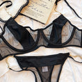 Gallery viewerに画像を読み込む, ブラックシースルーゴールドストラップブラショーツセット